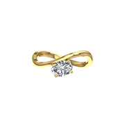 Bague de mariage diamant naturel ovale 0.50 carat or jaune Raffaella